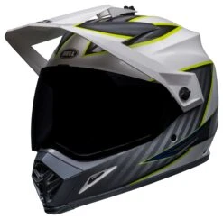 Bell Helmets Bell MX-9 Adventure Mips Dalton Helmet -Motorbike Equip Shop bell mx9 adventure mips dalton helmet white grey hi viz yellow