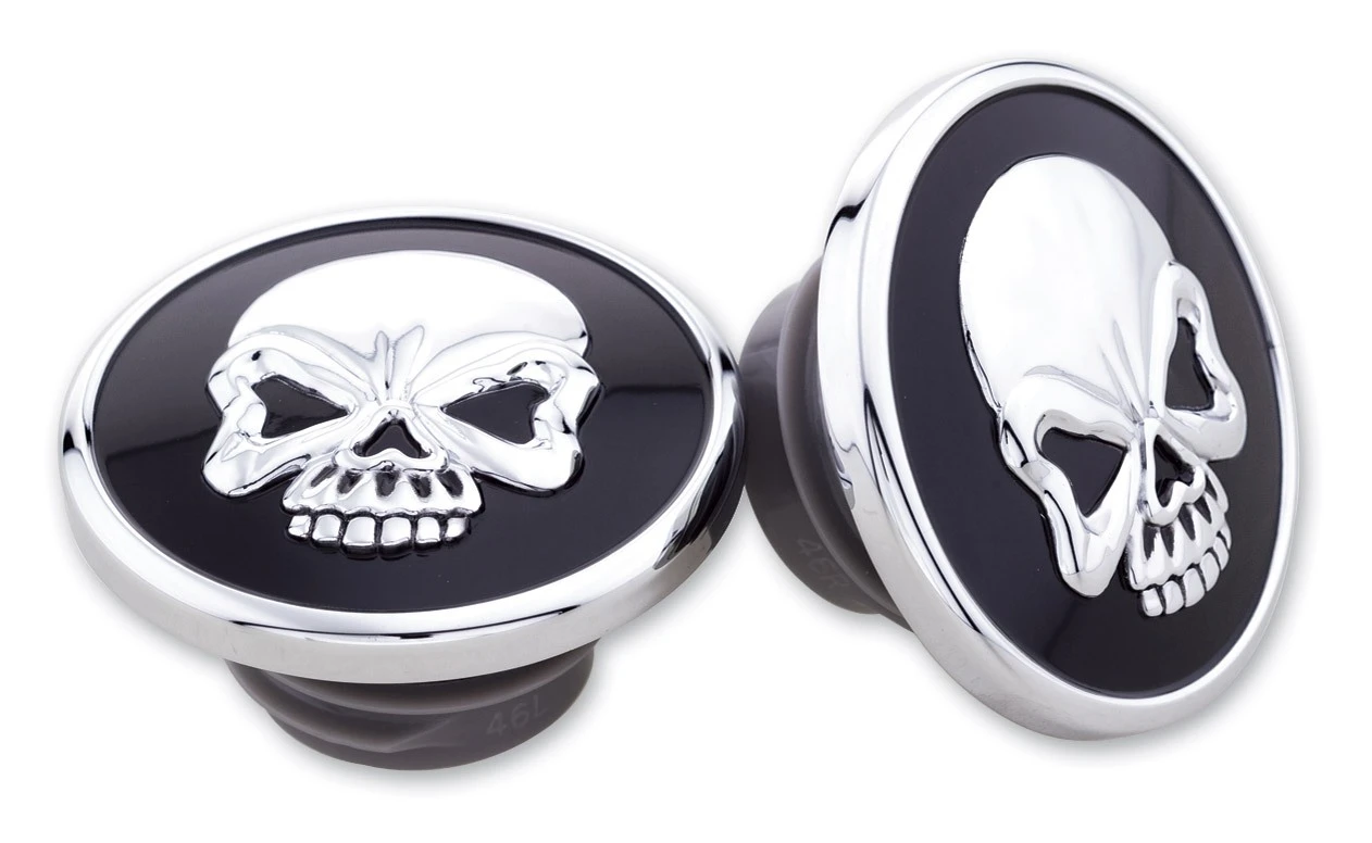 Milwaukee Twins Skull Gas Cap Set For Harley Softail 1996-1999 3 Milwaukee Twins Skull Gas Cap Set For Harley Softail 1996-1999