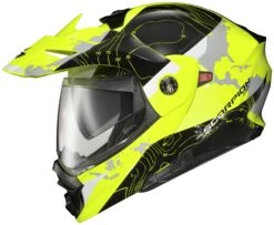 Scorpion EXO-AT960 Topographic Helmet -Motorbike Equip Shop scorpion exoat960 topographic helmet black hi viz yellow